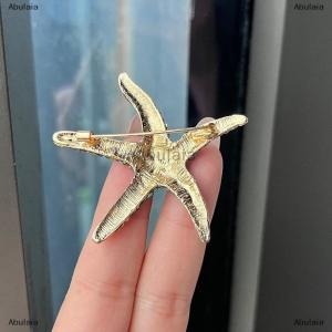 [COD] Abulaia 1Pcs New Shiny Inlaid Rhinestone Cute Multi-Color Starfish Brooches For Women Men Suit Clothes Star Brooch Pins Jewelry Gift
