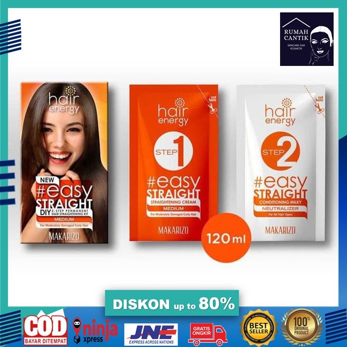 BISA COD Makarizo Hair Energy Easy Straight Mild 80 mL Pelurus Rambut Permanen Pelurus Rambut MAKARIZO Hair Energy Easy Straight MILD 80 ml Pelurus Rambut Viral Tiktok Lazada Indonesia