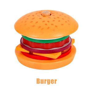 Stacking Burger Sandwich Wooden Montessori Toy Pretend Play Set for Kids