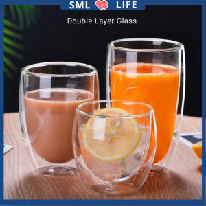 Premium Double Wall Glass Teacup Heat Resistant Borosilicate Coffee Cup Juice Milk Mug