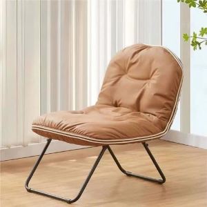 Sacesr Fashional Luxury Comfortable Sofa Folding Portable Single Living Room Chairs Metal Base Full Filler Modern Simple Home Furniture 3M8Q4