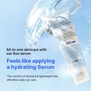 COSRX Invisible Sunscreen SPF50+ PA++++ 50ml Oil Control Non White Cast Hydrate Calm Lightweight UV Shield Oily Acne Skin
