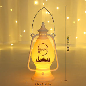 Ramadan Castle Lantern LED Candle Light Islamic Decor Hanging Home Ornament Mood Lighting Festival Gift Idea Cahaya Malam