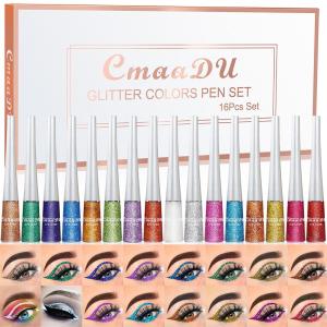 CMAADU[พร้อมส่ง]16สี อายไลเนอร์ ชิมเมอร์ เรียบเนียน กลิตเตอร์ แห้งเร็ว ติดทนนาน สำหรับ งานแต่งงาน ปาร์ตี้ และ เวที แต่งหน้า