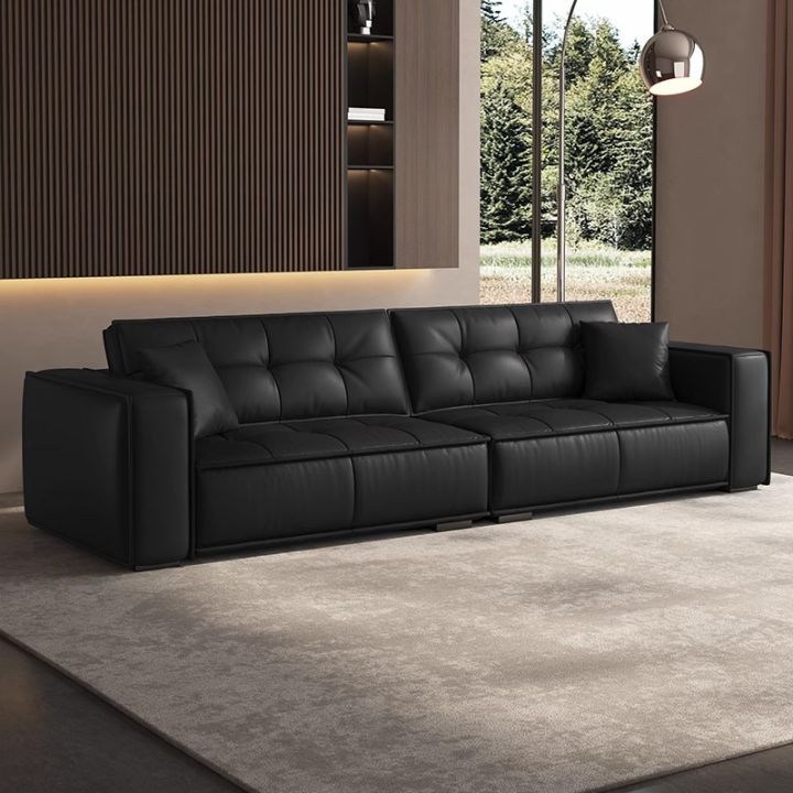 Foshan Furniture Italian malist Top Layer Cowhide Leather Sofa Living ...