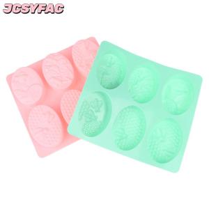 JCSYFAC 1 cái 6 Khuôn Silicone hình con ong Khuôn Silicone xà phòng thủ công hình bầu dục Khuôn làm bánh tự làm hình hoa và hình tổ ong Khuôn nướng bánh