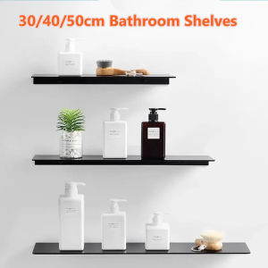 30/40/50CM Bathroom Floating Shelves Wall Mounted Shelving Kitchen Hanging Storage Shelf for Living Room Bedroom Organizer2026