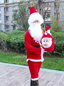 Santa Claus Costume for Men Gold Velvet Christmas Santa Claus Outfit Halloween Performance Costume