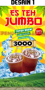 Banner Es Teh Jumbo Spanduk Es Teh Jumbo 100x50