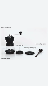 Portable Hand Cranked Coffee Mill Stainless Steel and Glass Grinder Manual Household Espresso Grinding Machine