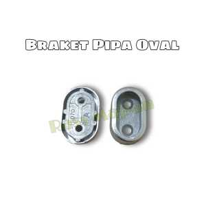 1 PASANG Braket Pipa Oval Tutup