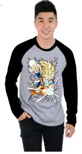 KAOS RAGLAN PRIA DRAGN BALL DTF \ KAOS RAGLAN PRIA LENGAN PANJANG\ ATASAN PRIA / KAOS MURAH / KAOS DISTRO / KAOS SIMPLE / T-SHIRT PRIA