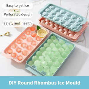 【COD】1pcs Colorful Round Rhombus Ice Mould Ice Cube Tray 18/33 Grid 3D Ice Cube Maker Food Grade Plastic DIY Ice Cream Moulds Home Bar Party Use