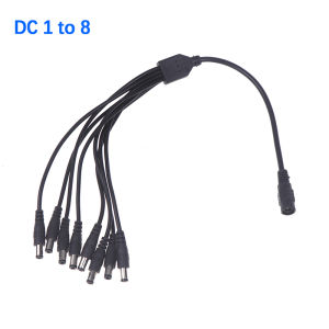 hananre 1Pc CCTV Security Camera 1 DC Female To 2 3 4 5 6 8 Male Plug Power Cord Adapter Connector Supply Splitter Cable For LED Strip
