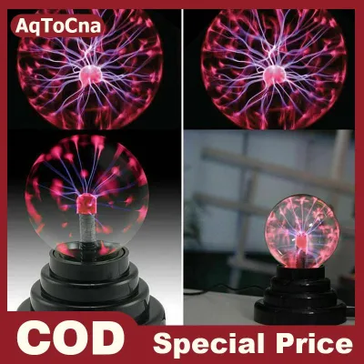 AqToCna 3 Inch Magic Plasma Ball Lamp Touch Sensitive Atmosphere Night Light Novelty Lamp Kids Birthday Christmas Gift