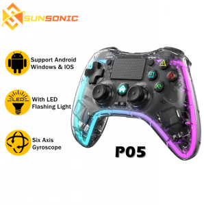 BSP P05 Wireless Controller support Six-Axis Gyroscope & RGB Lighting Transparent For PS3 PS4 Android/IOS Switch & PC