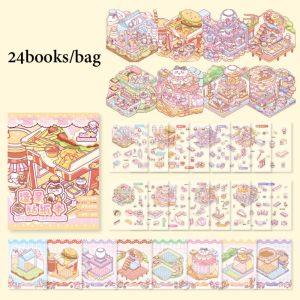 CLARO 3D Landscape Sticker Book Visual Stacking Zoo Miniature Scene Collage Creative 8 Scenes Miniature Scene Collection For Adults