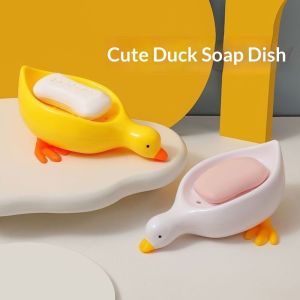 SEA JJT Cute Duck Soap Dish with Drainage Design for Bathroom Sink - Keeps Soap Dry and Fresh
