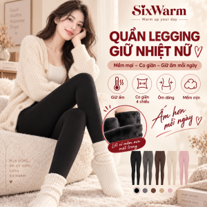 Quần Giữ Nhiệt Nữ Lót Nỉ SixWarm– Legging Thể Thao Co Giãn 4 Chiều Mặc Gym Chạy Bộ