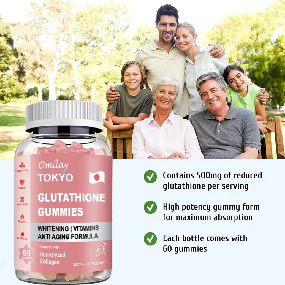 omilay tokyo glutathione gummies Gluta Gummy Gluta Glow Beauty Supplements 60 Wins Town L-Glutathione 13 in