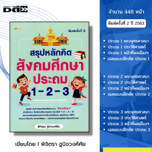 หนังสือ สรุปหลักคิด สังคมศึกษา ประถม 1 - 2 - 3 พิมพ์ครั้งที่ 2 I เขียนโดย พิจิตรา ฐนิจวงศ์ศัย