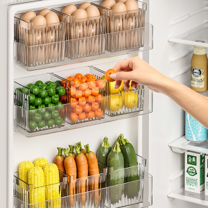 Transparent Multipurpose Fridge Organizer Bin Refrigerator Side Door Storage Shelf Basket