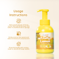 Fruity Lemon Dish & Bottle Wash 1 Bottle/ 500ML - Multipurpose Dishwashing Liquid, Natural Disinfectant, Hypoallergenic, Mild formulation, Easy to rinse. With Lemon extract, Lemon essential oil and Aloe Vera extract. (The Little Zions). 