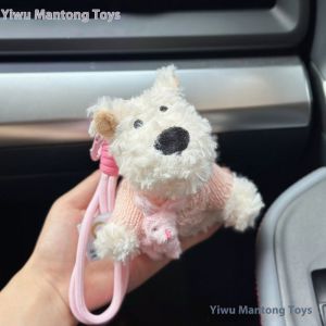 Deere Jack đáng yêu Highland Terrier móc khóa vải nhung lông dễ thương đồ chơi cho chó cưng cho Phụ kiện túi