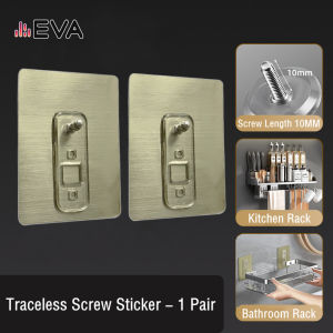 Nail-Free Patch Strong Transparent Wall Sticky Installation Pendant Stainless Steel Screw