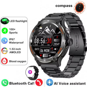 Smart Watch Outdoor Men GPS Motion Trajectory  1.53" HD AMOLED Screen Bluetooth Call Sports Waterproof Smart Watches
