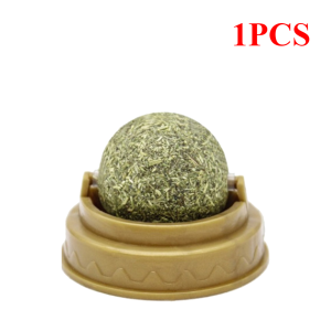 DUDU Pet Pure Natural Mint Leaf Rotating Interactive Cat Toys Kitten Removal Hairball Toys Can Be Sticky On Wall Teeth Cleaning Catmint Toy for Kitty Playing Chewing