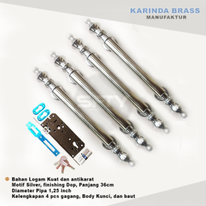 Tarikan pintu rumah 1 set kunci fullset handle pintu rumah 36cm 4 Gagang Pintu