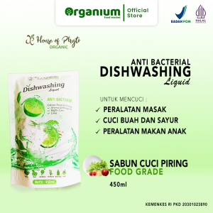 Dishwasing Liquid PHYTO ORGANIC Sabun Pencuci Piring buah dan sayuran Antibakteri - 450ml