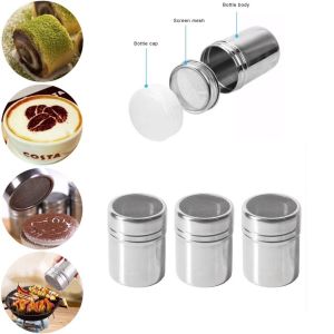 【In Stock】3pcs/set  Stainless Steel Powder Shaker Flour Sprinkler Dredger Sugar Chocolate Coffee