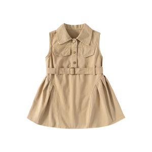 PRINCESS KESLI 2-9 Years Girls Dress Cargo Dress For Kids Sleeveless Baju Budak Perempuan Korean Style Kids Girl Clothes
