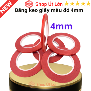 Combo 3 cuộn băng keo giấy màu đỏ rộng 4mm dài 75 mét