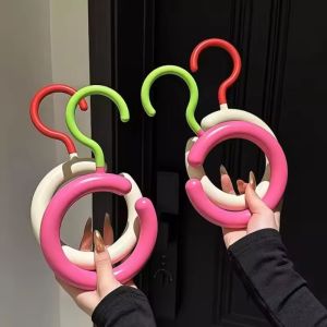 10Pcs Space Saving Dopamine Caps Rack / Plastic Hooks for Scarf Ties Belts Bags / Wardrobe Organizer Hanging Holders