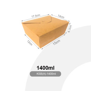 50/100/200PCS Kraft Box Food Grade Oil & Grease Resistant Locking Design Salad Lunch Box Takeaway Box For Restaurant Cafe Hawker Catering Service