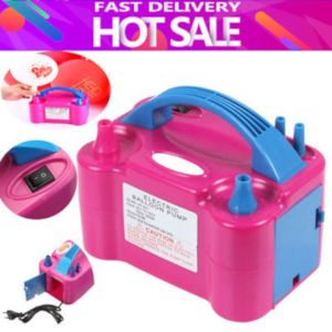 [Ready Stock] Electric Pump High Voltage Double Hole Nozzle Portable Electric Balloon Pump Balloon Toy Party Decoration