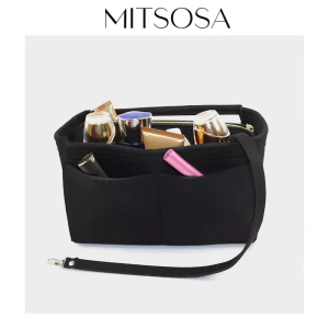 MITSOSA Felt Bag Organizer Insert for Purse Handbag Tote & Travel - Makeup Toiletry Storage