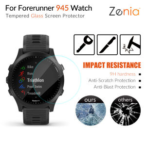 Zenia 2pcs Full Screen Protector Film For Garmin Forerunner 945 Watch HD 9H 2.5D Tempered Protective Glass Explosion-proof Anti Scratch Film