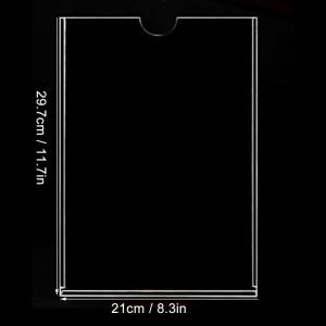 A4 Acrylic Wall Sign Holder Wall Mount Sign Holder Certificate Frames Acrylic Card Slots Poster Display