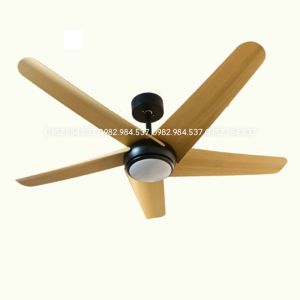 (Lõi Đồng-Loại I)Quạt trần đèn trang trí 5 cánh vân gỗ cho phòng khách-phòng ngủ-bếpsải cánh 132cm-quạt đảo chiều 3 chế độ ánh sáng kèm điều khiển tiện lợi