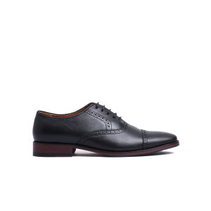 Barry Mix - Sepatu Kulit Formal Cap Toe Oxford Pantofel Brogue Wedding Shoes Sepatu Nikah Sepatu Kantor
