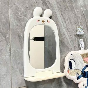 Gương thỏ để đồ kèm kệ – Gương soi mini treo tường phong cách Hàn Quốc trang trí phòng ngủ