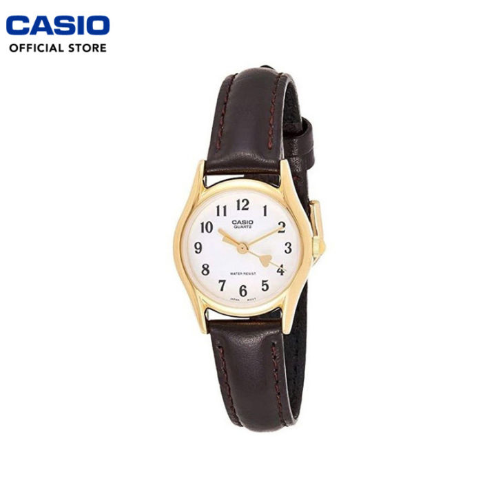 Gold Casio Watch Leather Strap Casio Analog Leather Date Leather