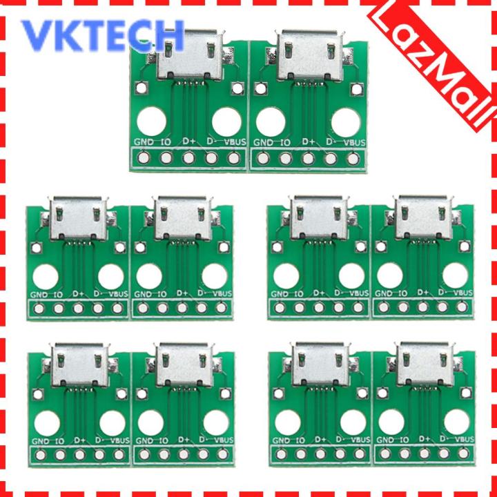 Vktech 10pcs Micro Usb To Dip Adapter 5pin Female Connector B Type Pcb Converter Lazada Ph 4726