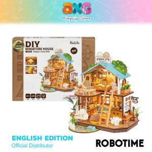 Robotime Rolife Puppys Cozy Villa DIY Wooden Miniature Dollhouse (DG169) 3D Puzzles Wooden Crafts Kits