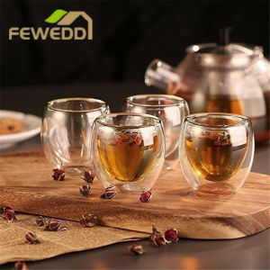 350ml Bodum Coffee Cup Double Wall Glass Coffee Mug for Cappuccino Latte Espresso Coffee hot water cold drinking safe borosilicate glass mug milk tea juice beverages Microwavable Clear Glass Cup