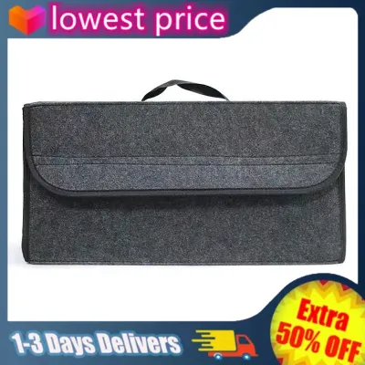 Car Trunk Organizer Storage Box Bag Foldable Soft Felt Auto Car Boot Organizer Travel Tools Stowing Tidying Container Box Leather Auto Organizers Bag Folding Trunk Storage Pockets for Vehicle